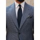 Blue Houndstooth Wool Blazer Jacket