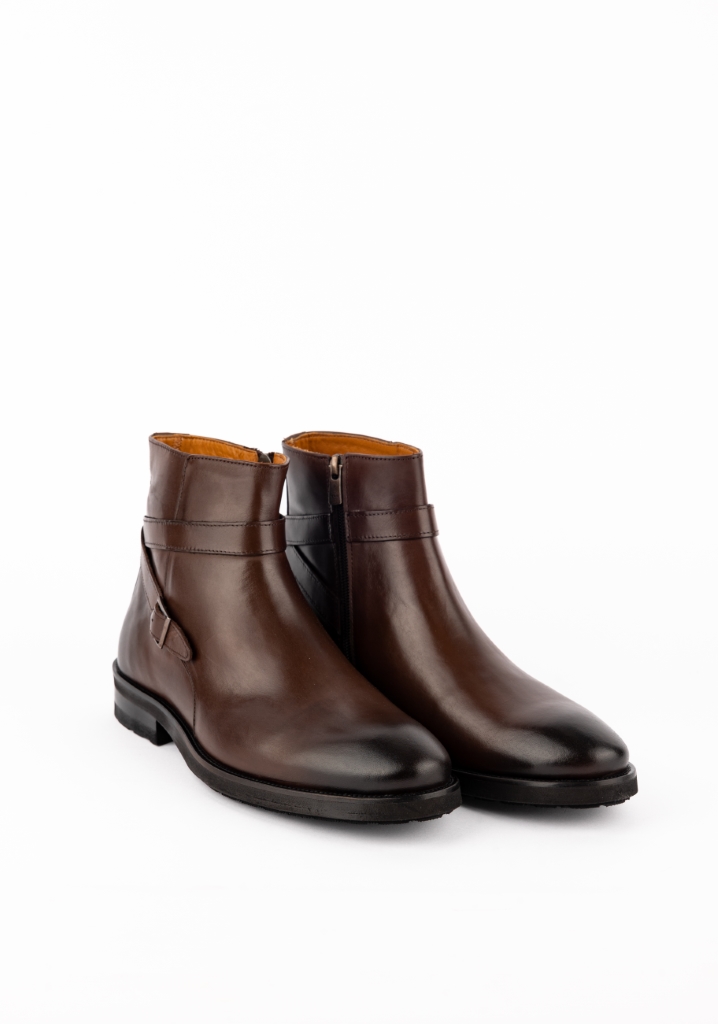 Buckled Chelsea Boots / Brown