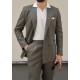 Green Linen Double Breasted Sports Suit