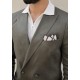 Green Linen Double Breasted Sports Suit