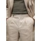 Beige Linen Double Breasted Sports Suit