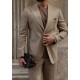 Camel Linen Blazer Sport Suit