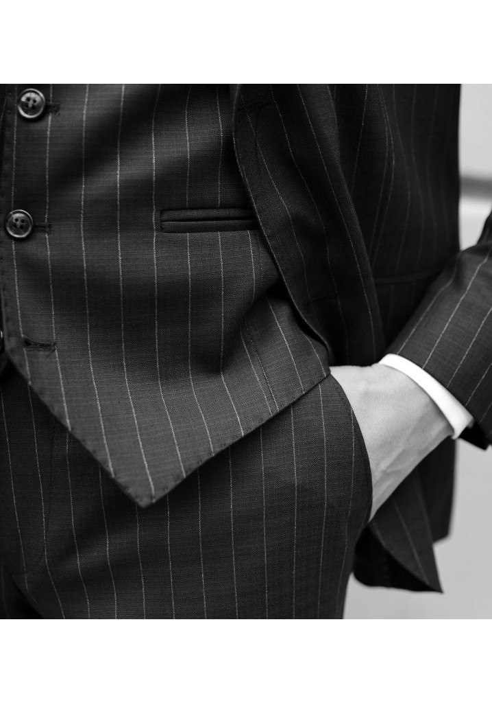 Black Suit with White Stripes