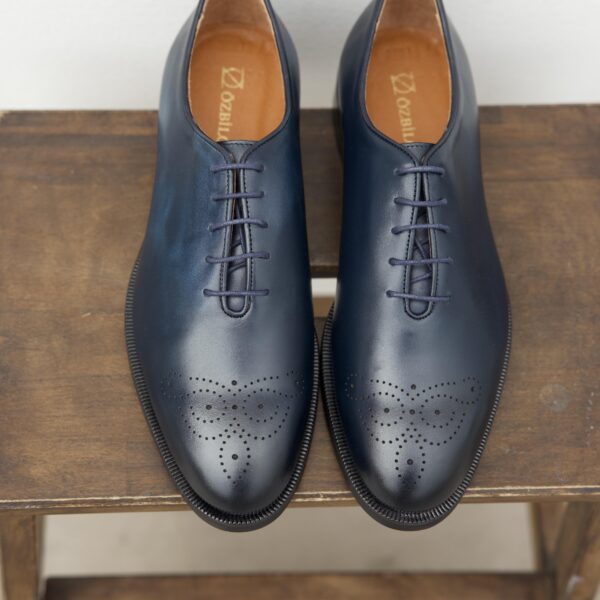 Lucca Lacivert- Microlite Taban Santo Deri Bağcıklı Klasik Erkek Ayakkabı - 43