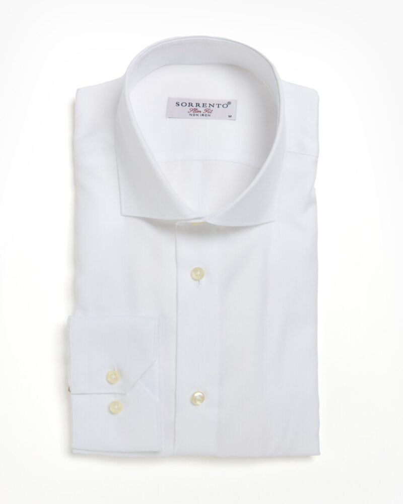 Beyaz İtalyan Yaka Sorento Non-İron Gömlek