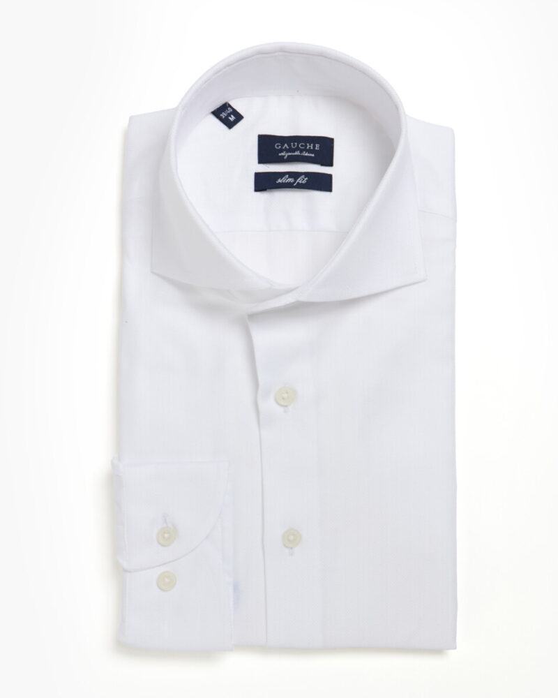 Beyaz İtalyan Yaka Gauche Gömlek