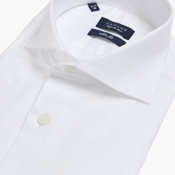 Beyaz İtalyan Yaka Gauche Gömlek