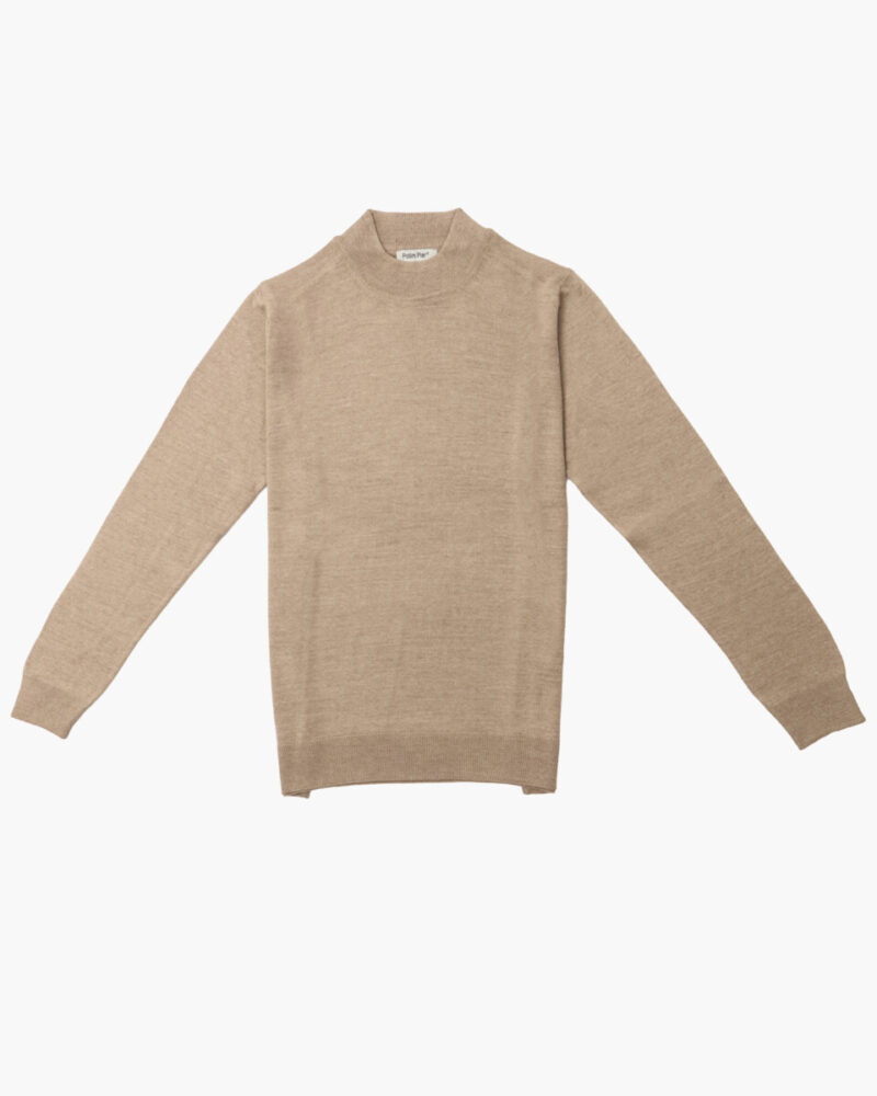 Bej Crown Yarım Balıkçı Kazak