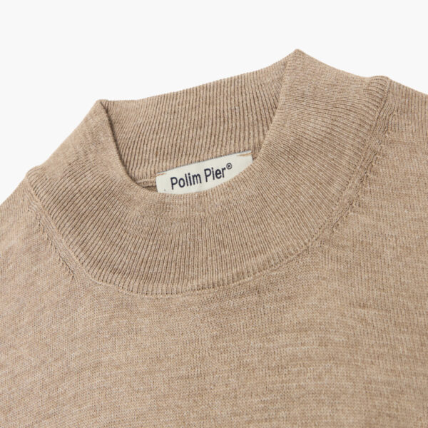 Bej Crown Yarım Balıkçı Kazak