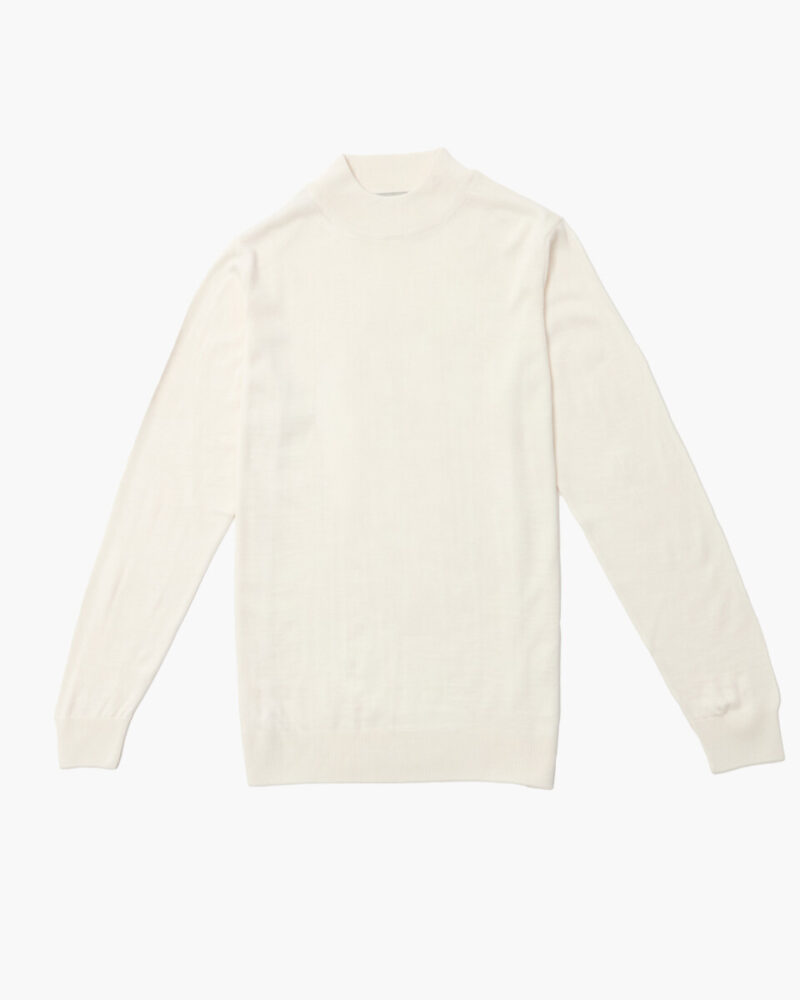 Beyaz Crown Yarım Balıkçı Kazak