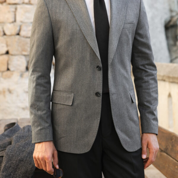 Gri Bari Blazer Ceket