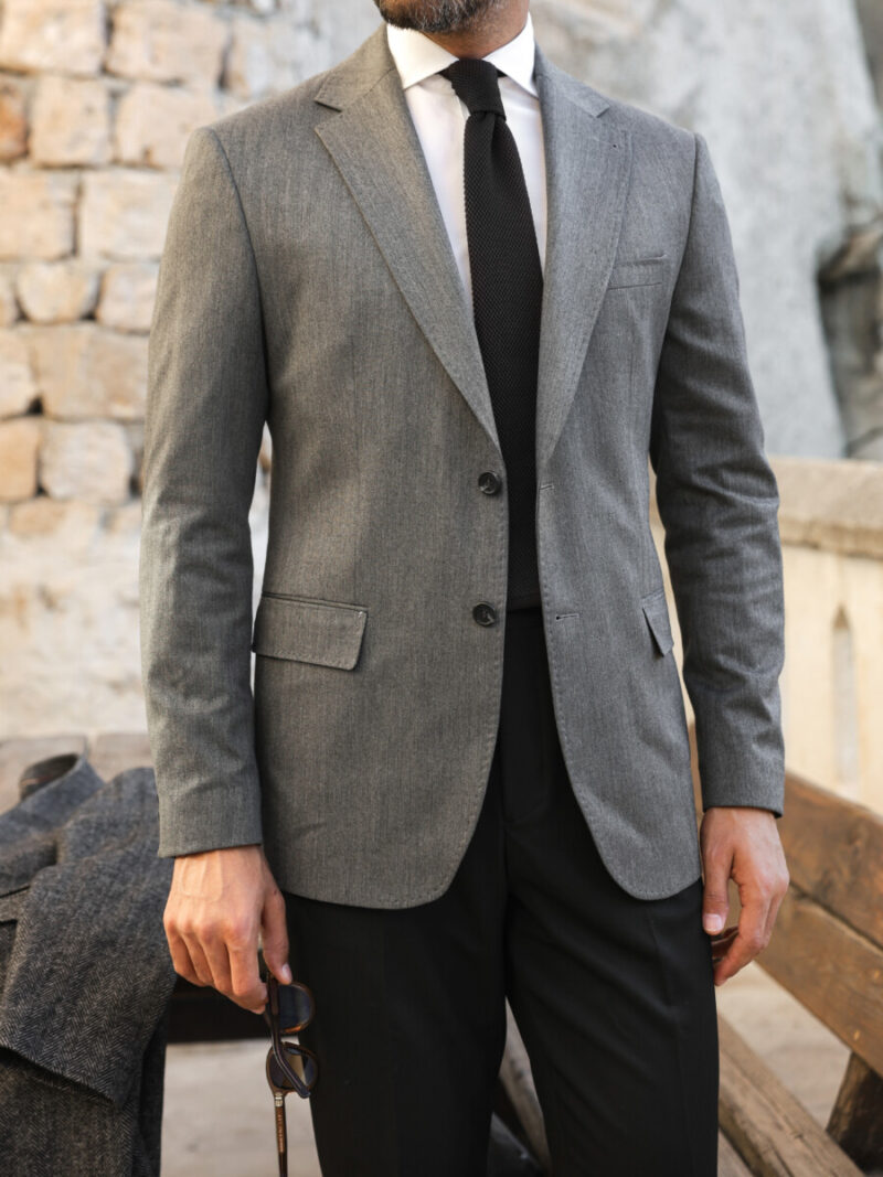 Gri Blazer Tek Ceket (3) - 0