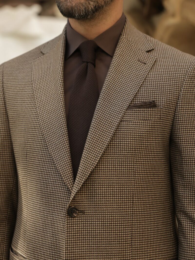 Kahve Mini Kareli Blazer Ceket (4) - 0