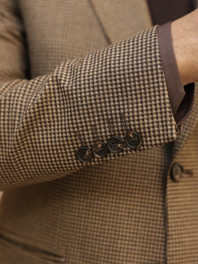 Kahve Mini Kareli Blazer Ceket (5) - 2