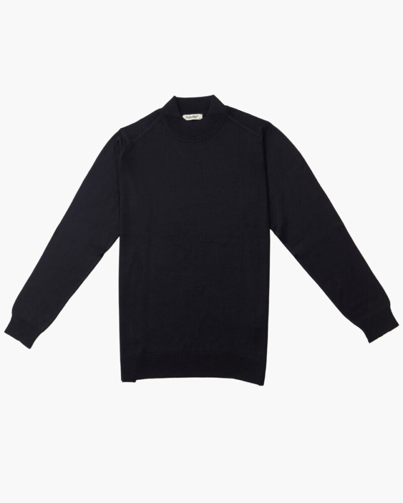 Lacivert Crown Yarım Balıkçı Kazak