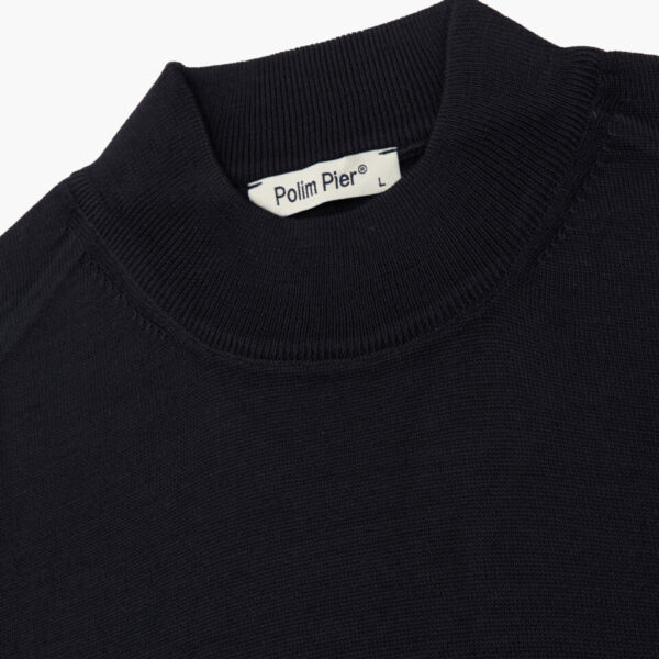 Lacivert Crown Yarım Balıkçı Kazak