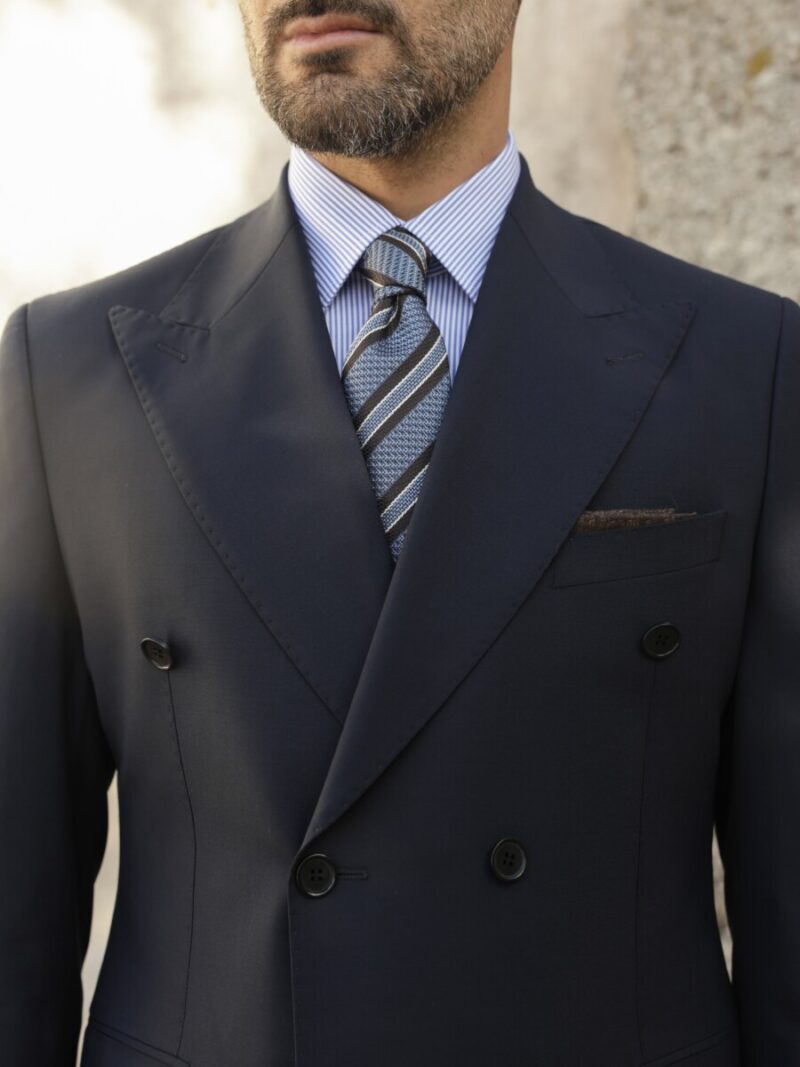 Lacivert Yün Kruvaze Takım Elbise (6) - 1