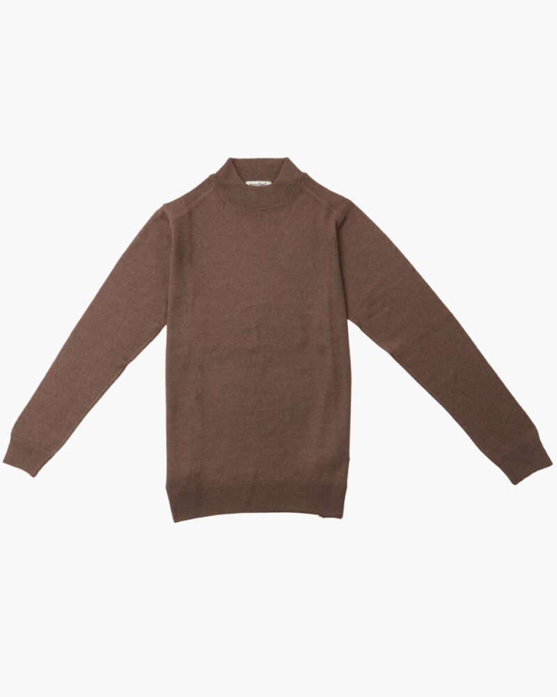 Kahverengi Crown Yarım Balıkçı Kazak