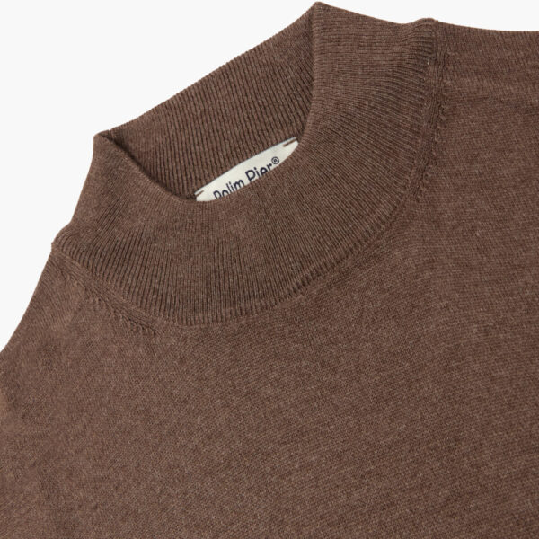 Kahverengi Crown Yarım Balıkçı Kazak