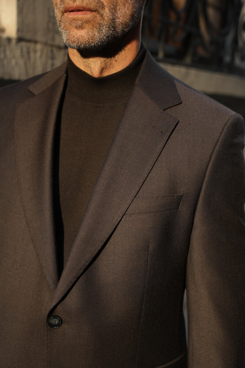 Acı Kahverengi Blazer Takım Elbise (5) - 2