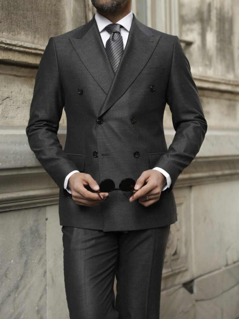 Antrasit Gri Kruvaze Takım Elbise (2) - 0