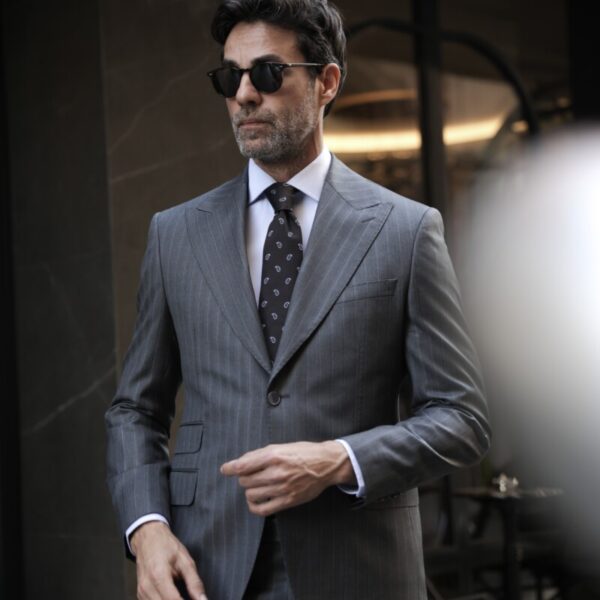 Çizgili Gri Salford Takım Elbise