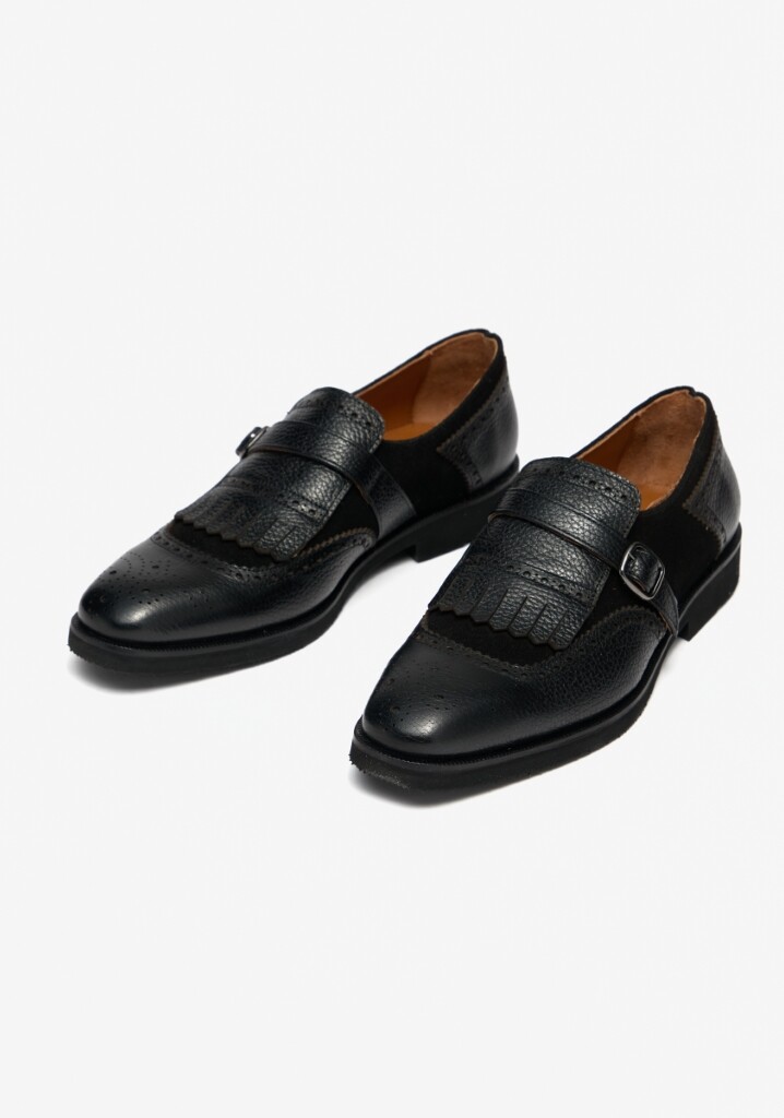 Ghent Siyah – Eva Taban Santo Deri Tokalı Erkek Ayakkabı