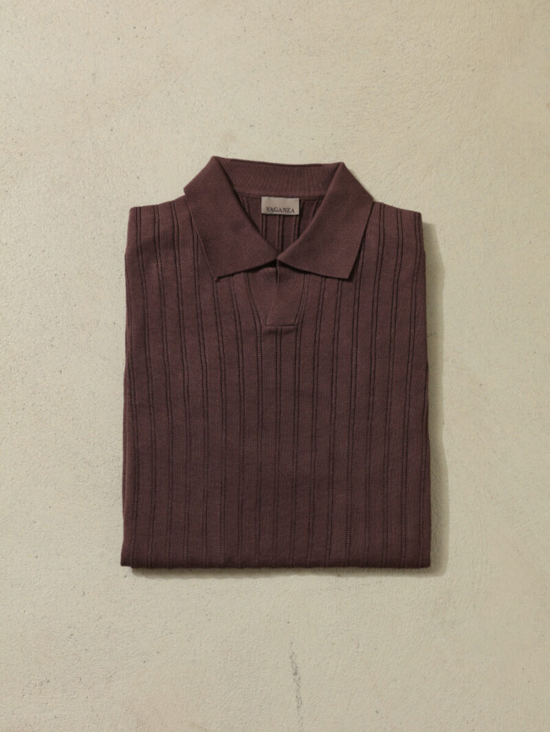 Acıkahverengi Polo Yaka Triko T-Shirt