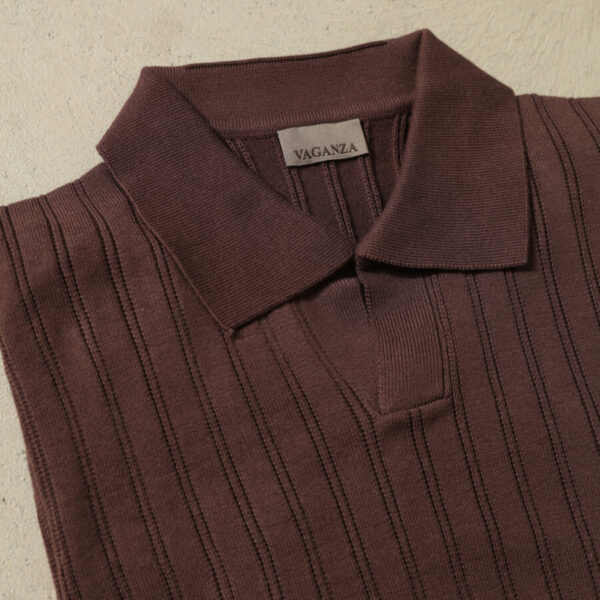 Acıkahverengi Polo Yaka Triko T-Shirt