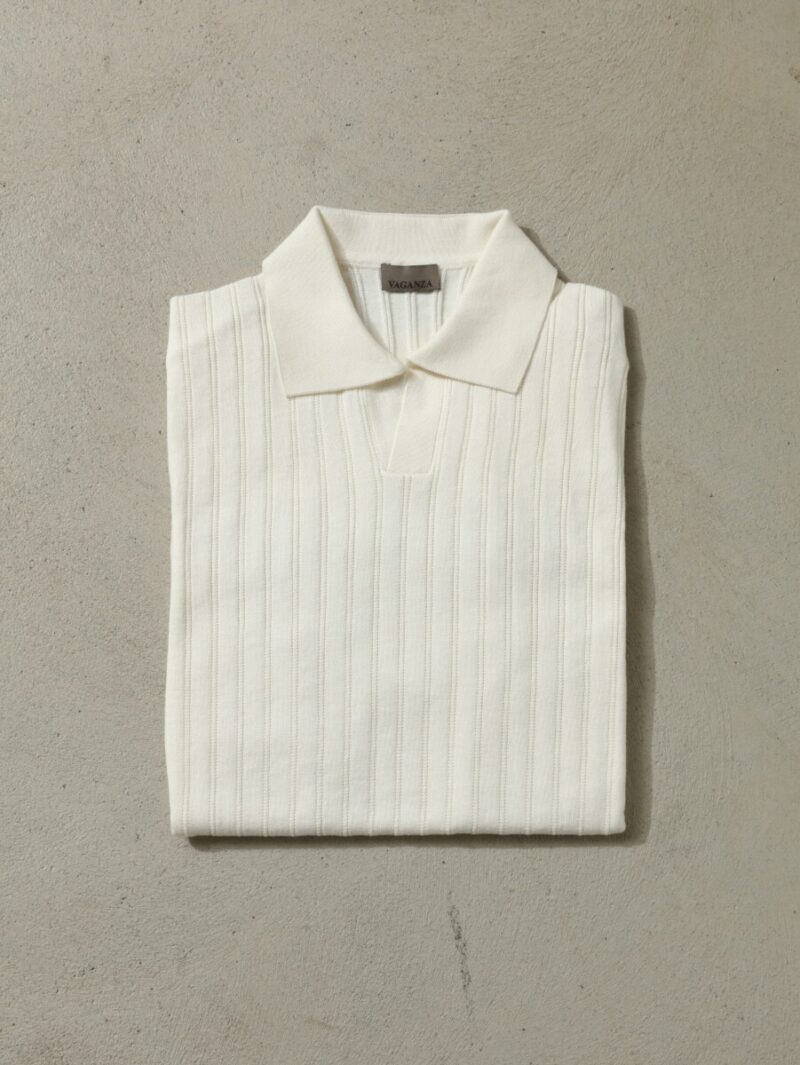 Beyaz Polo Yaka Triko T-Shirt