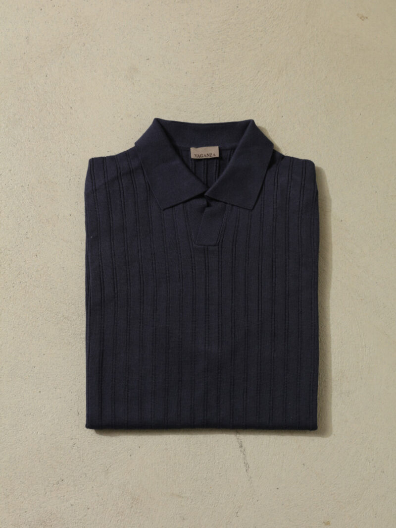 Lacivert Polo Yaka Triko T-Shirt