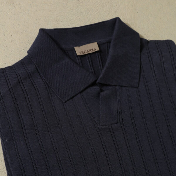 Lacivert Polo Yaka Triko T-Shirt