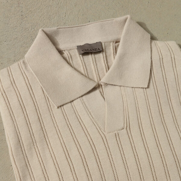 Bej Polo Yaka Triko T-Shirt