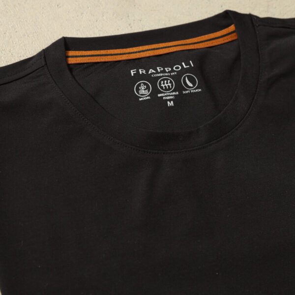 Frappoli Modal Siyah T-Shirt