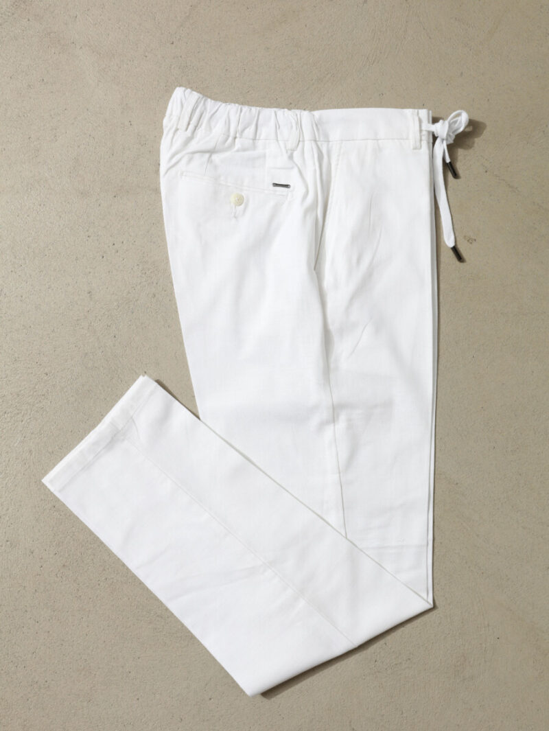 Frappoli Beyaz Keten Pantolon