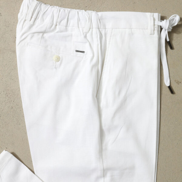 Frappoli Beyaz Keten Pantolon