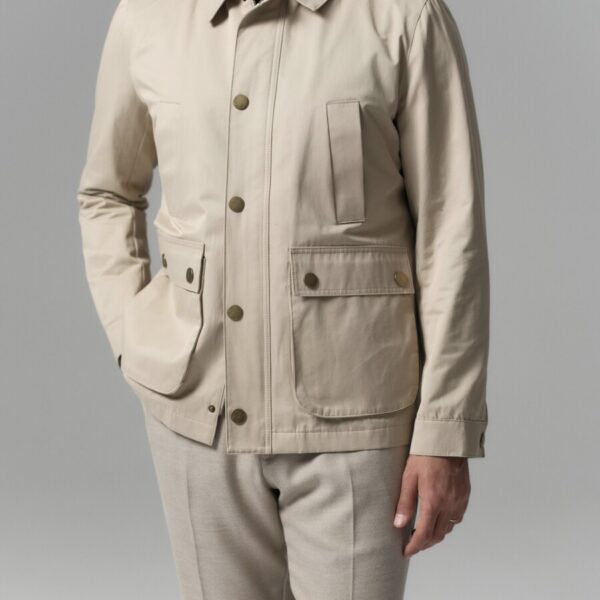 Bej Smart Casual Utility Jacket